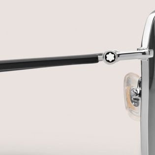 Squared Sunglasses with Silver-Coloured Metal Frame