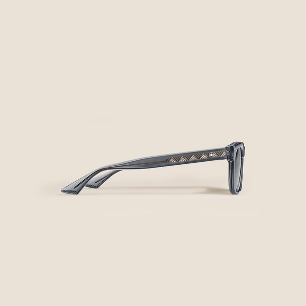 Lunettes de soleil carr&eacute;es &agrave; monture grise en ac&eacute;tate  - 2