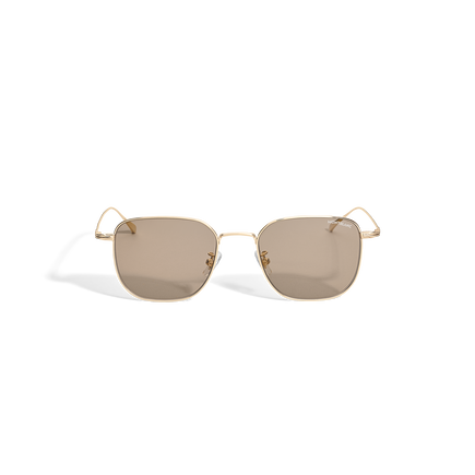 Squared Sunglasses with Gold-Coloured Metal Frame