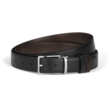 30 mm Reversible Belt in Leather with Rectangular Meisterst&uuml;ck Buckle