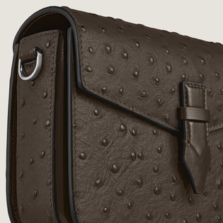 Nib Crossbody Bag in Printed Ostrich Leather