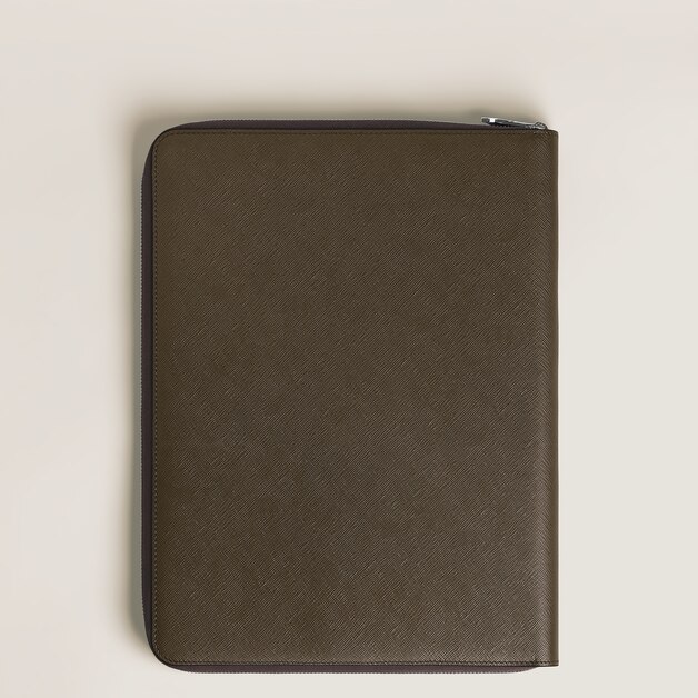 Medium Notebook Holder with zip in Sartorial Leather - 4