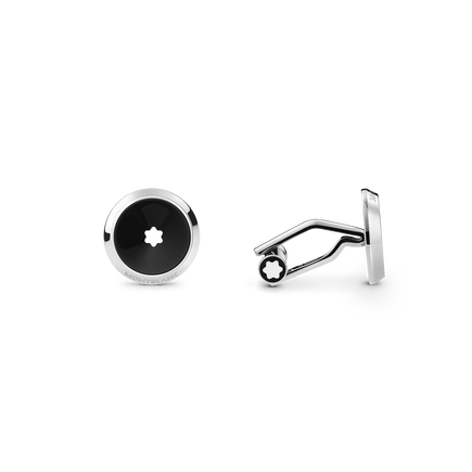 Star Cufflinks with Steel Inlay