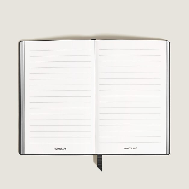 Notebook Large, Black Leather, Black, Lined Pages - 2