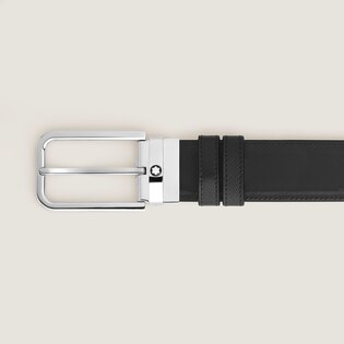 35 mm Reversible Belt in Sartorial Leather with Rectangular Buckle