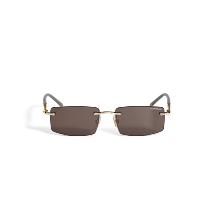 Rectangular Sunglasses with Gold-Coloured Metal Frame