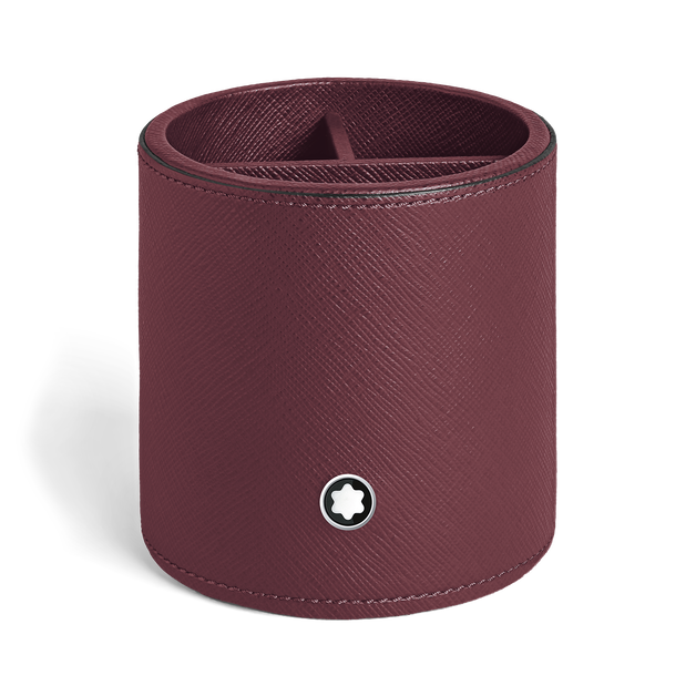 Pen Holder, Saffiano Leather, Cassis - 1