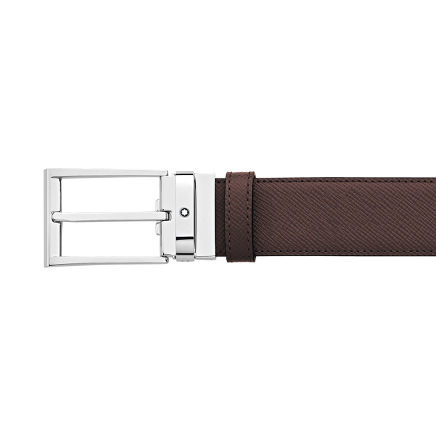 Black/brown 35 mm reversible leather belt - 5