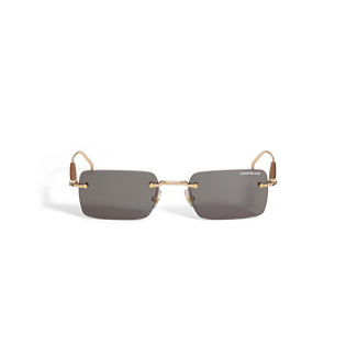 Quadratische Sonnenbrille mit goldfarbener Metallfassung 