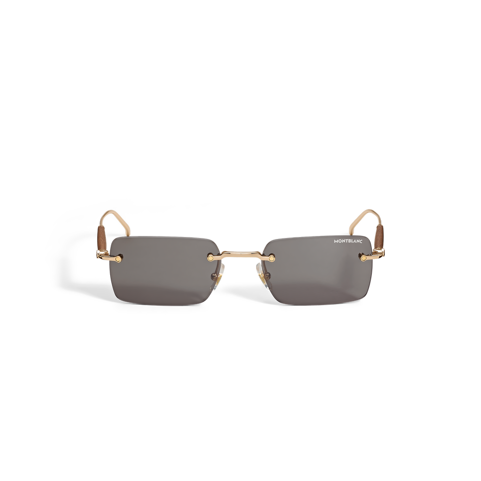 Quadratische Sonnenbrille mit goldfarbener Metallfassung  - 1