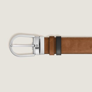 Horseshoe 35 mm Reversible Belt in Suede Leather