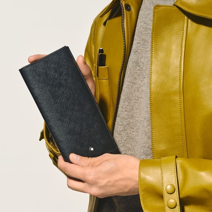 Portefeuille Long 14cc Zipp&eacute; en Cuir Sartorial