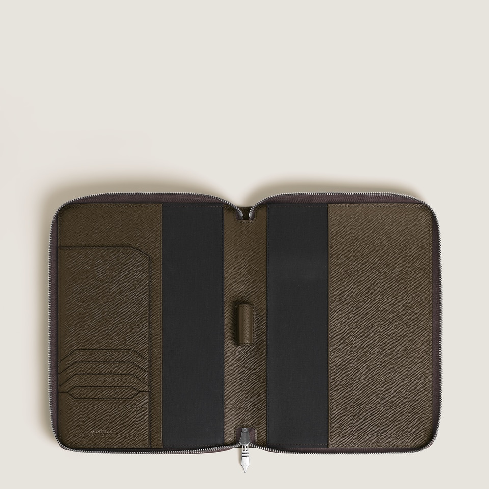 Small Notebook Holder with zip in Sartorial Leather - 3