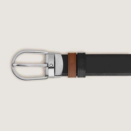 Ceinture R&eacute;versible Horseshoe 30 mm en Cuir Sartorial