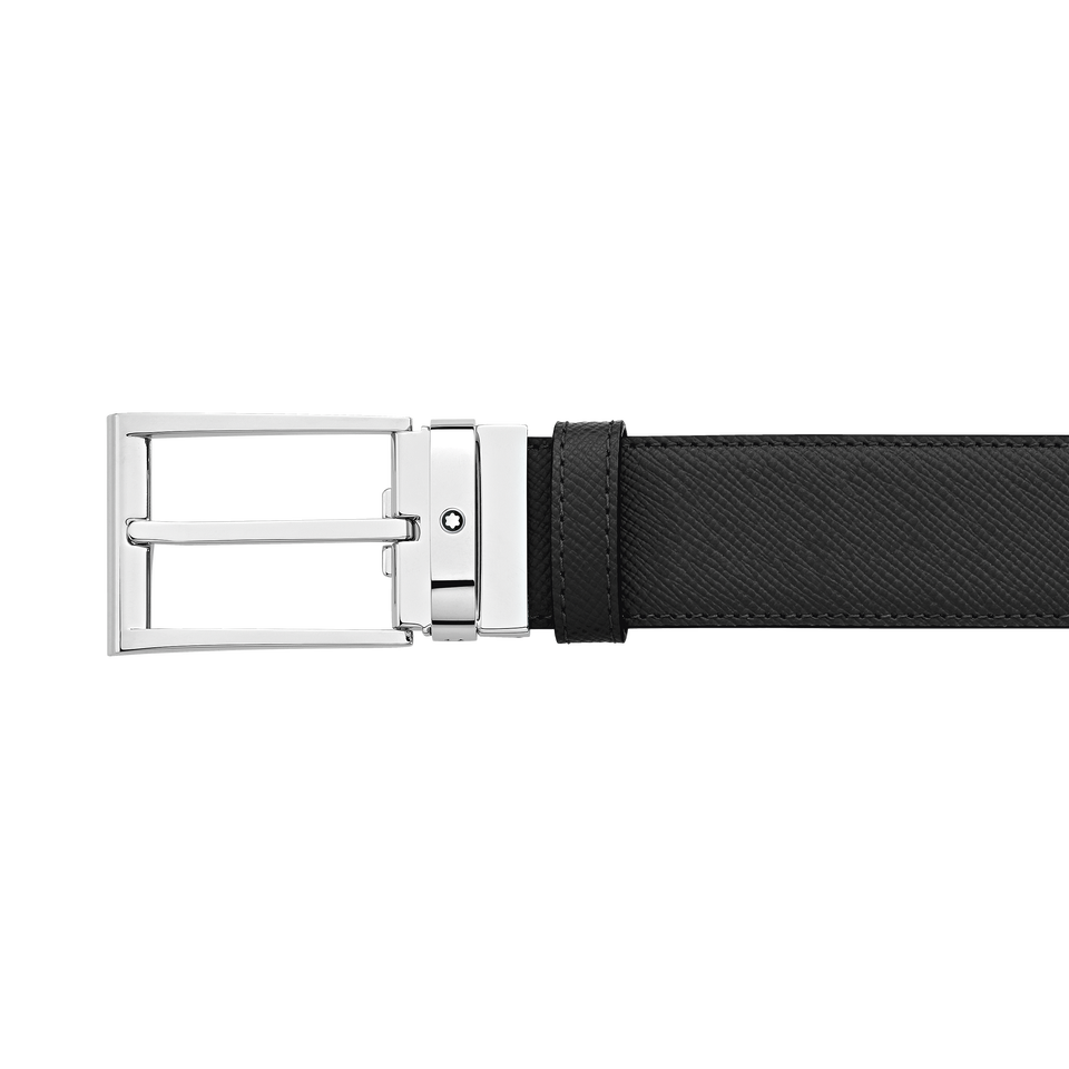 Black/brown 35 mm reversible leather belt - 4