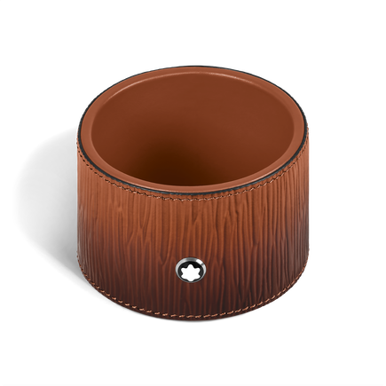 Medium Round Desk Tray in Corteccia Sfumato Leather