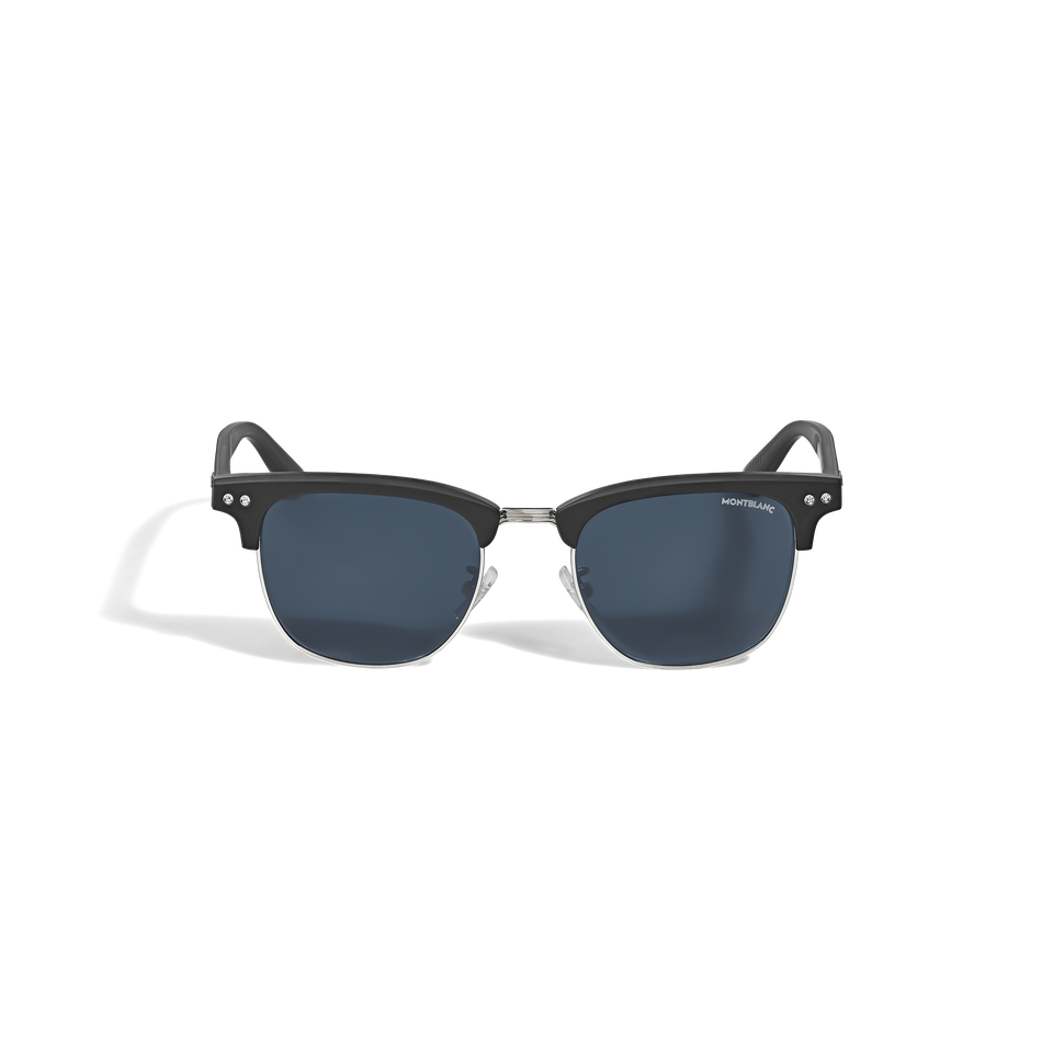 Squared Sunglasses with Black Acetate Frame - 1