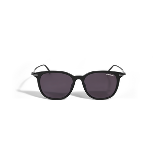 Rechteckige Sonnenbrille mit schwarzem Acetatrahmen