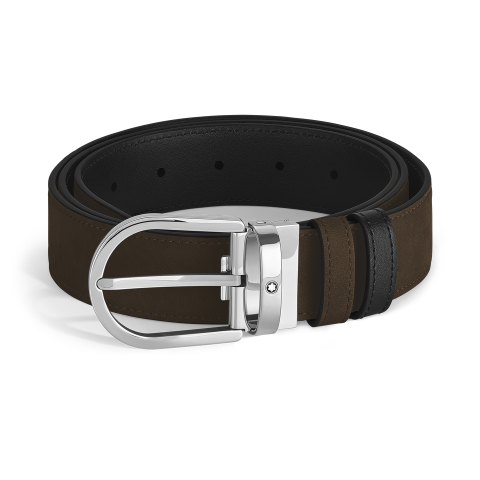 Horseshoe 35 mm Reversible Belt in Suede Leather - 1