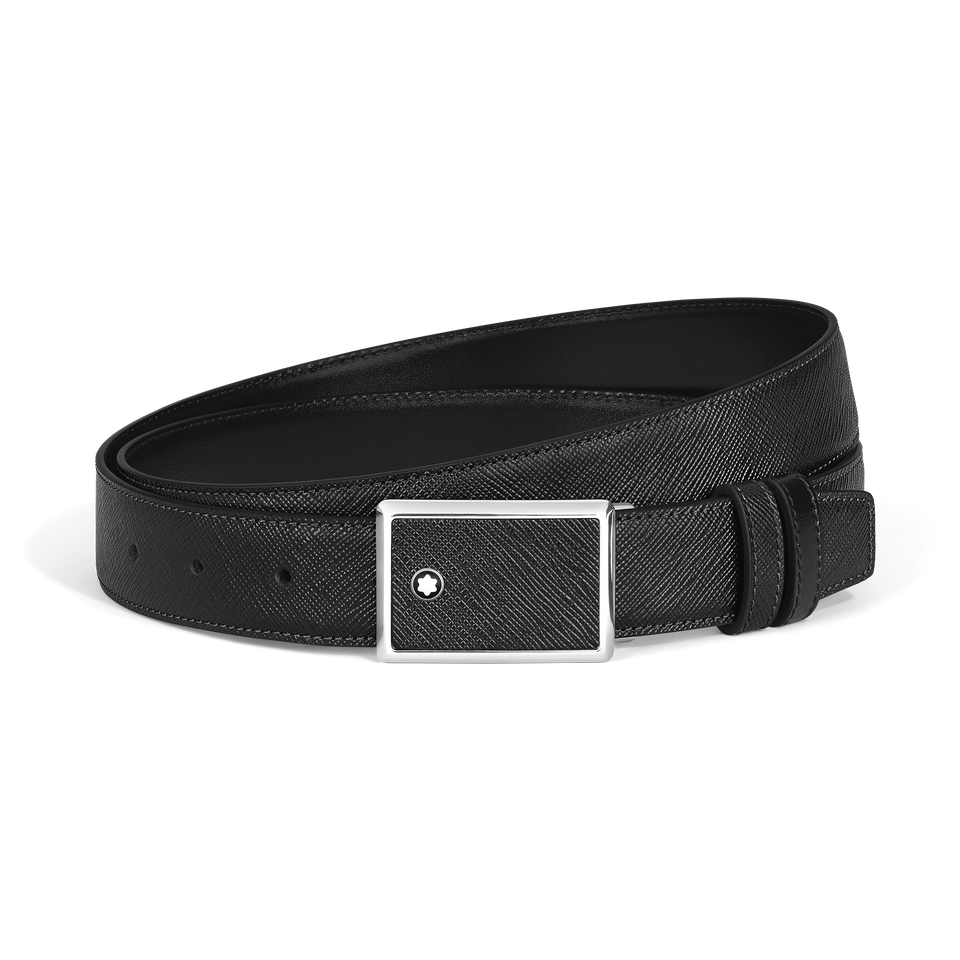 30 mm Reversible Belt in Sartorial Leather with Plate Buckle - 1