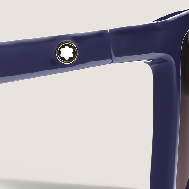 Squared Sunglasses with Blue Injected Frame - 3