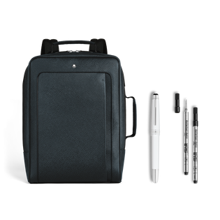 Set with Rectangular Backpack, Rollerball & Refills