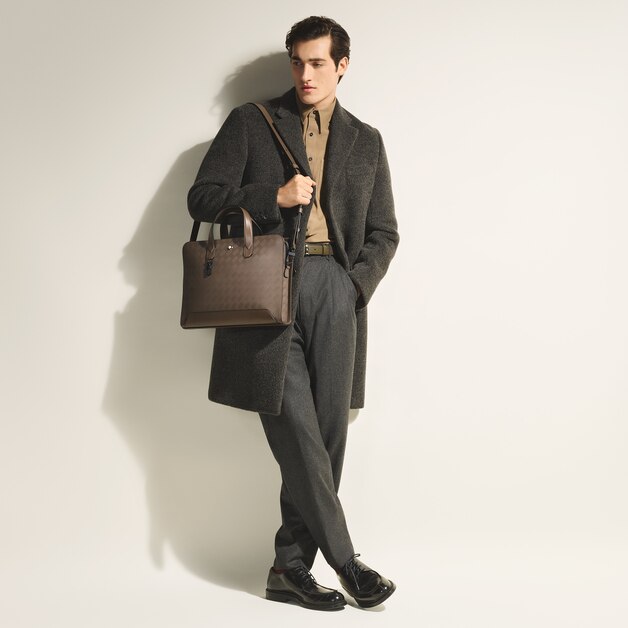 Thin Briefcase in Extreme Leather - 2