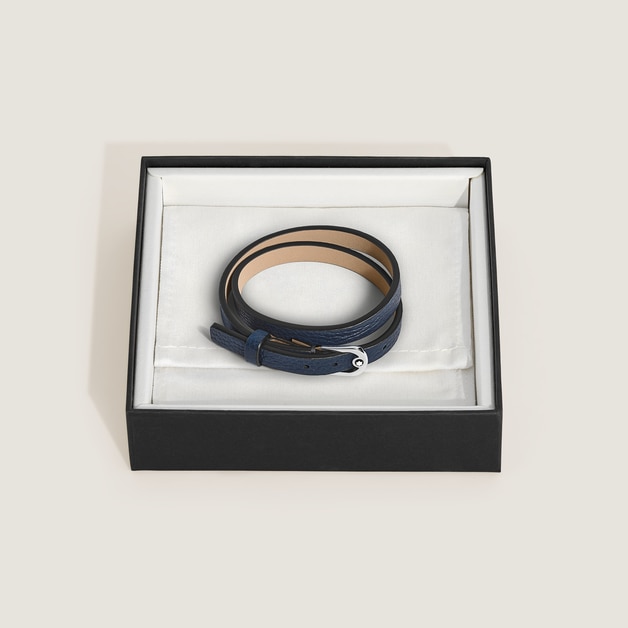 Horseshoe Buckle Adjustable Bracelet in Grain Leather - 2