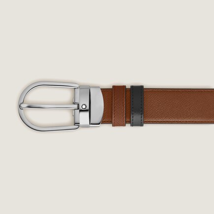 Ceinture R&eacute;versible Horseshoe 30 mm en Cuir Sartorial