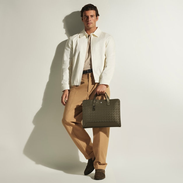 Thin Briefcase in Extreme Leather - 2