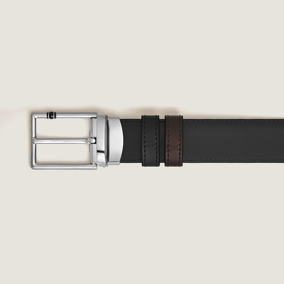 30 mm Reversible Belt in Leather with Rectangular Meisterst&uuml;ck Buckle - 2