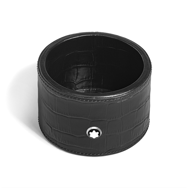 Plateau de Bureau Rond Moyen Format en Cuir Emboss&eacute; Croco - 1