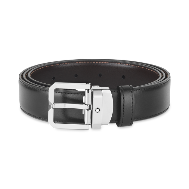 Rectangular 30 mm Reversible Belt in Leather - 1
