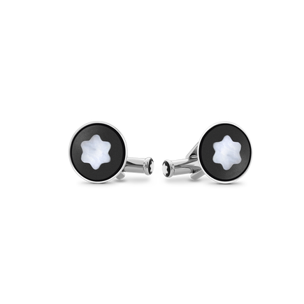 Cufflinks with Mother-of-Pearl Snowcap Emblem