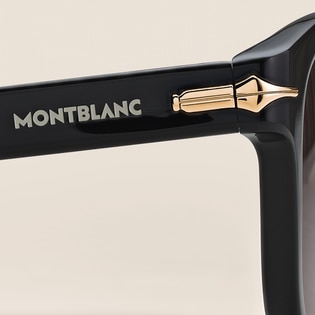 Round Sunglasses with Acetate Black Frame