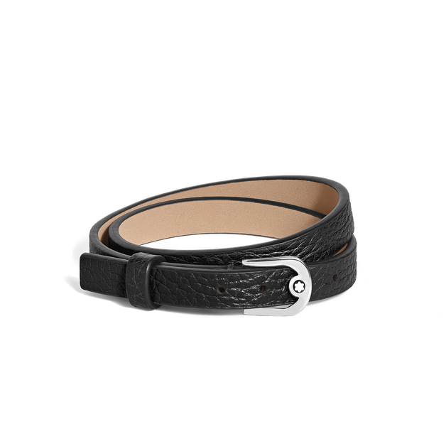 Horseshoe Buckle Adjustable Bracelet in Grain Leather - 1