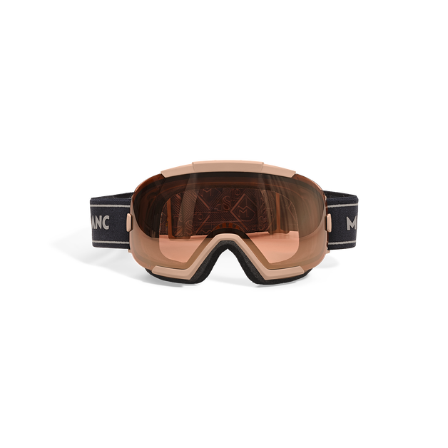 Masque de ski rectangulaire &agrave; monture inject&eacute;e beige - 1