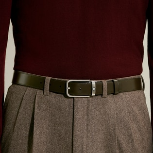 30 mm Reversible Belt in Meisterst&uuml;ck Leather with Rectangular Buckle