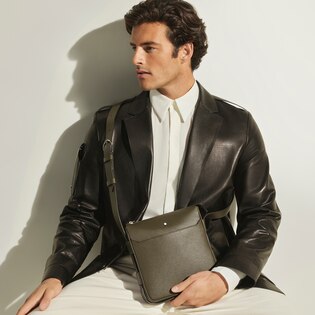 Vertical Belt Messenger Bag in Sartorial Leather