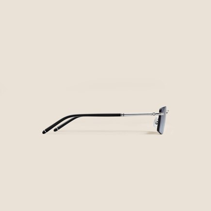 Rectangular Sunglasses with Silver Col Metal Frame