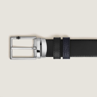 35 mm Reversible Belt in Grain Leather with Rectangular Meisterst&uuml;ck Buckle