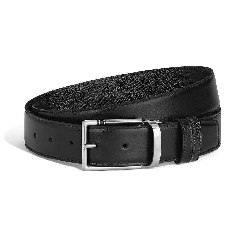 35 mm Reversible Belt in Leather with Rectangular Meisterst&uuml;ck Buckle - 1