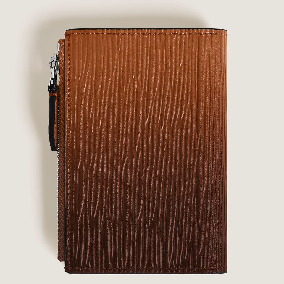 Mini Vertical Wallet 6cc in Corteccia Sfumato Leather - 4
