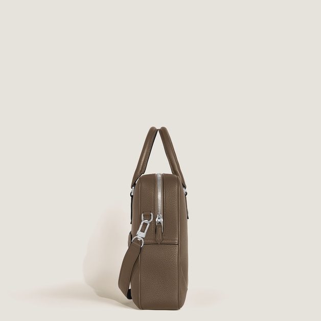 中型公事包，粒面皮革 - 4