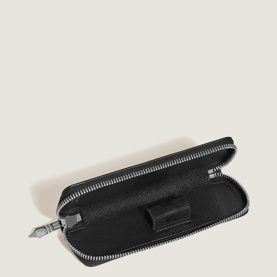 1-Pen Pouch with zip in Sartorial Leather - 6