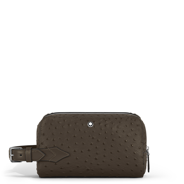Wash Bag in Ostrich-Embossed Leather - 1
