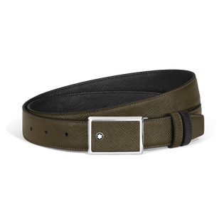 Marquetry Plate 30&nbsp;mm Reversible Belt in Sartorial Leather