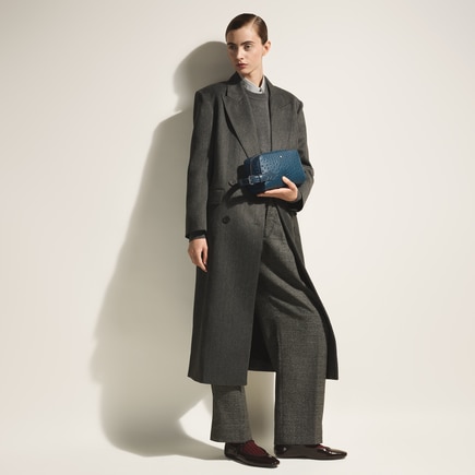 Trousse de Toilette en Cuir Emboss&eacute; Autruche