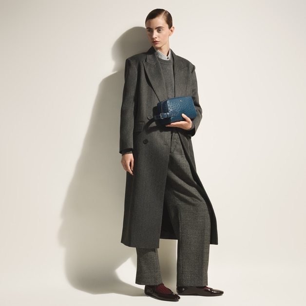 Trousse de Toilette en Cuir Emboss&eacute; Autruche - 2