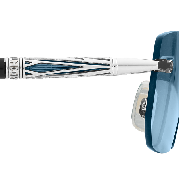 Lunettes de Soleil Rectangulaires avec Monture en Métal Argenté - 4